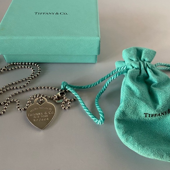 Tiffany Co Return To Large Heart Chain Necklace Pendant - Picture 1 of 7